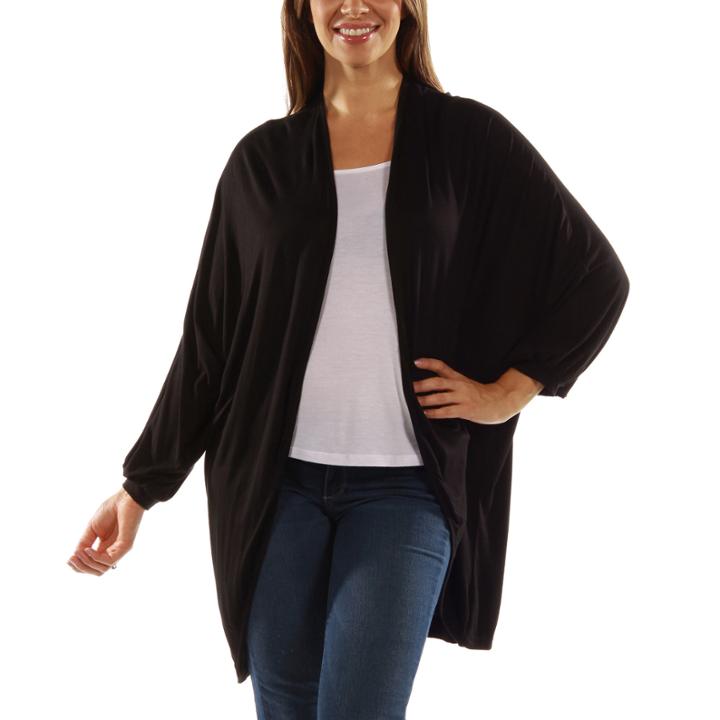 24/7 Comfort Apparel Women's Dolman Sleeve Oversized Long Shrug