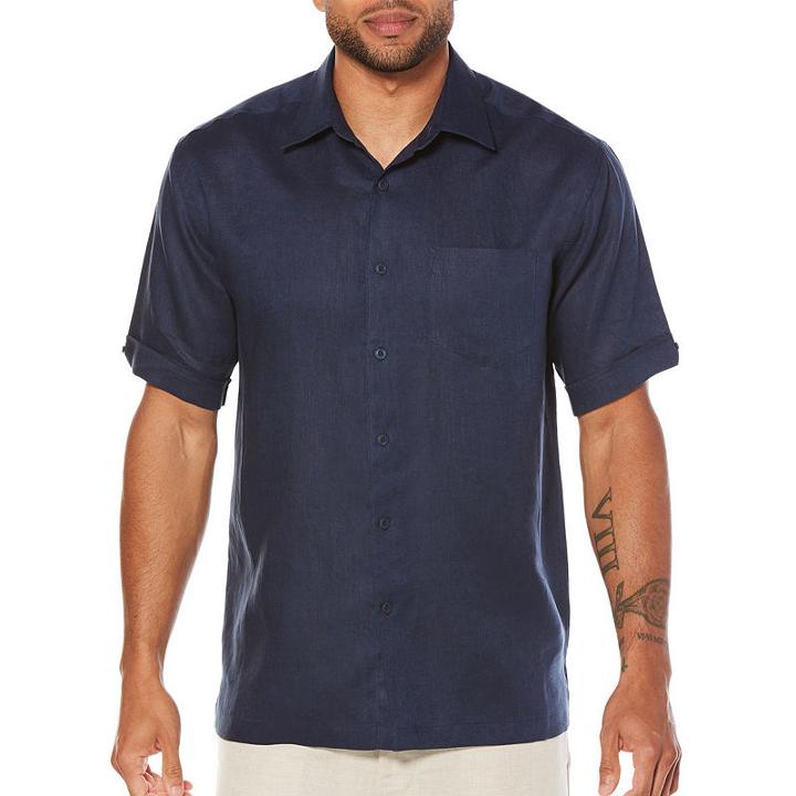 Cubavera Short Sleeve 100% Linen Guyabera