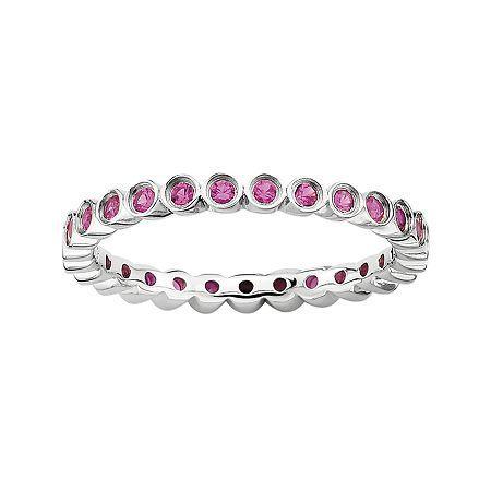 Personally Stackable Lab-created Ruby Sterling Silver Ring