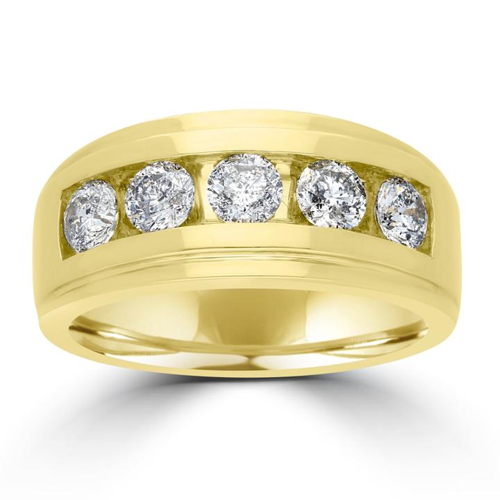 Mens 1 1/2 Ct. T.w. Genuine Diamond 10k Gold Band