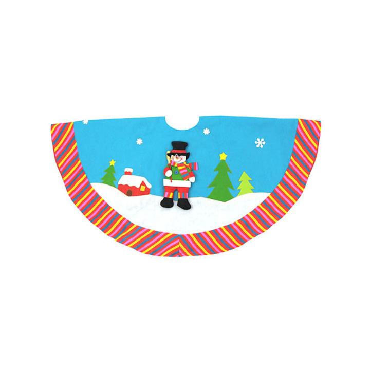 48 Sky Blue Winter Wonderland Snowman Christmas Tree Skirt