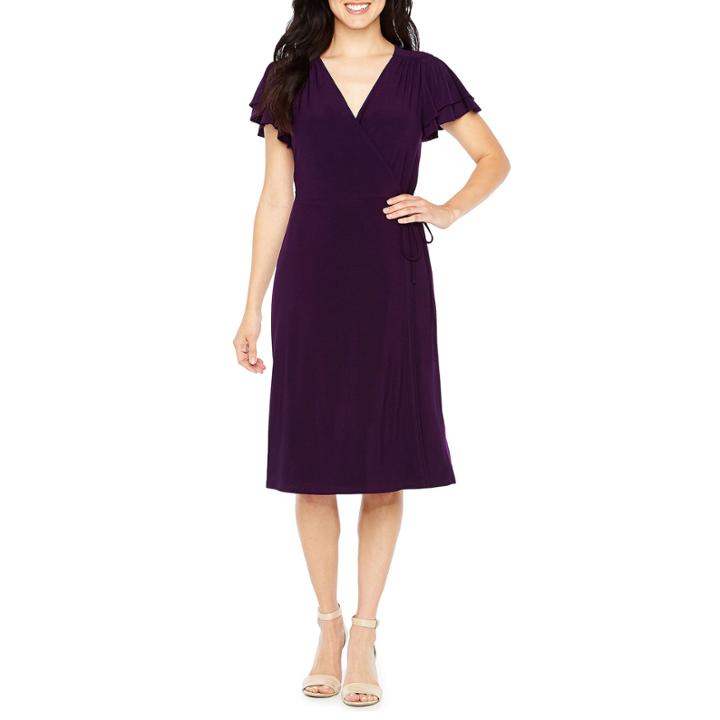Emma And Michele Short Sleeve Wrap Dress