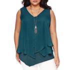 Alyx Asymmetrical Popover Layered Tank Top With Necklace - Plus