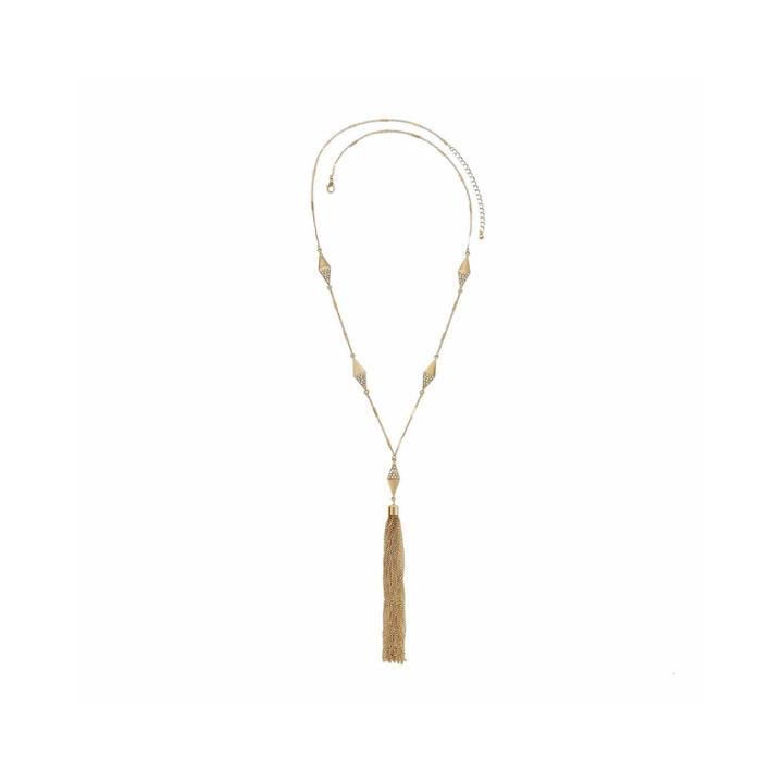 Natasha Crystal Gold-tone Long Necklace
