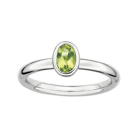 Personally Stackable Oval Genuine Peridot Ring