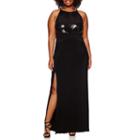 R & M Richards Sleeveless Sequin Halter Gown - Plus
