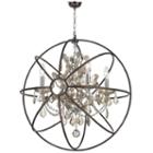 Armillary Collection 4 Light Chrome Finish And Crystal With Flemish Brass Cage Finish Foucault's Orbchandelier