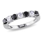 Womens 1 Ct. T.w. Color Enhanced Black Diamond 10k Gold Wedding Band