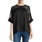 T.d.c Short Sleeve Lace Inset Cold Shoulder Top
