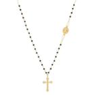 Religious Jewelry Womens Black Crystal 14k Rosary Necklaces