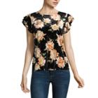 A.n.a Sleeveless Crew Neck Floral T-shirt-womens Talls