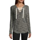 St. John's Bay Active Long Sleeve Lace Up Top