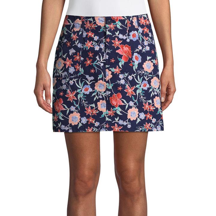 St. John's Bay Floral Poplin Skort