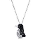 Crystal Sophistication&trade; Silver-plated Crystal-accent Penguin Pendant Necklace