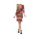 White Mark Vivian 3/4 Sleeve Paisley Sheath Dress