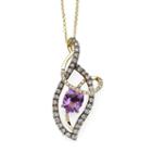 Limited Quantities Levian Grand Sample Salechocolatier Genuine Amethyst And Diamond Pendant Necklace