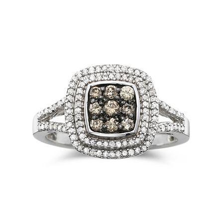1/2 Ct. T.w. White & Champagne Diamond Statement Ring