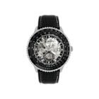Rocawear Men's Black And Silver Skeleton Dial Strap Watch Rm7612s1-362