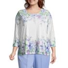 Alfred Dunner Day Dreamer Falling Flowers Tee - Plus