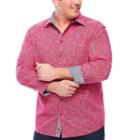 Claiborne Long Sleeve Paisley Button-front Shirt-big And Tall