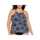 Costa Del Sol Paisley Tankini Swimsuit Top-juniors Plus