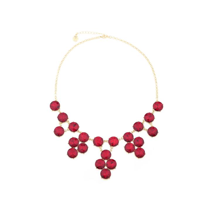 Monet 1820 Drama Garnet & Gold-tone Necklace