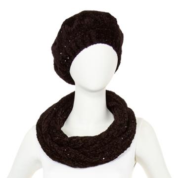Mixit&trade; Sequin Chenille Beret And Scarf Set