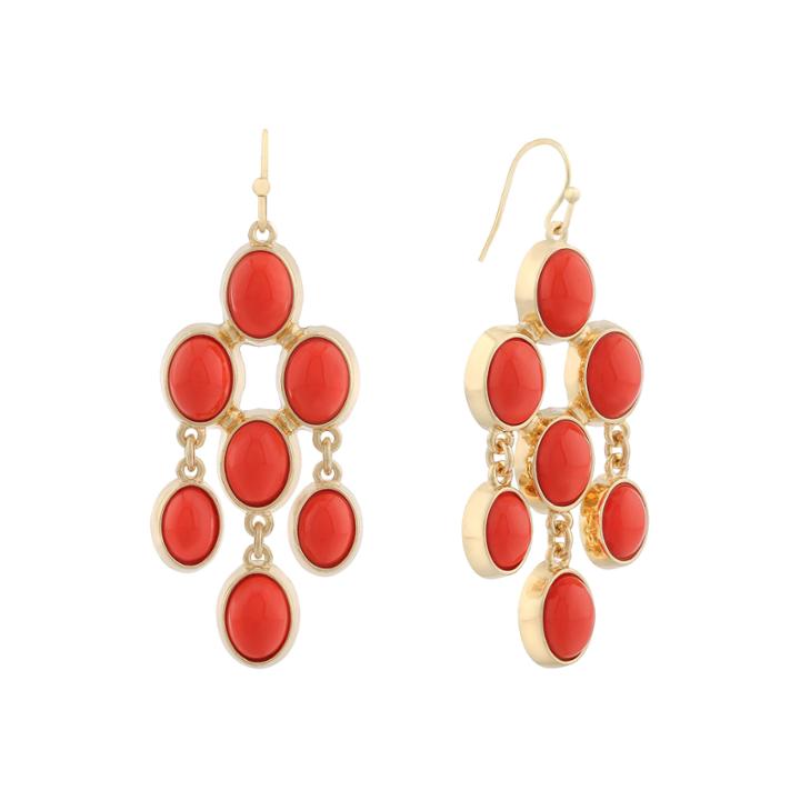 Liz Claiborne Orange Chandelier Earrings