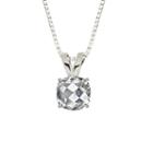 Lab-created Checkerboard Cut White Sapphire Sterling Silver Pendant Necklace