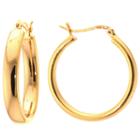 Sparkle Allure Gold Over Brass Click-top Brass Hoop Earrings