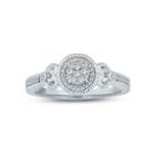 Womens 1/5 Ct. T.w. Genuine Round White Diamond Sterling Silver Promise Ring