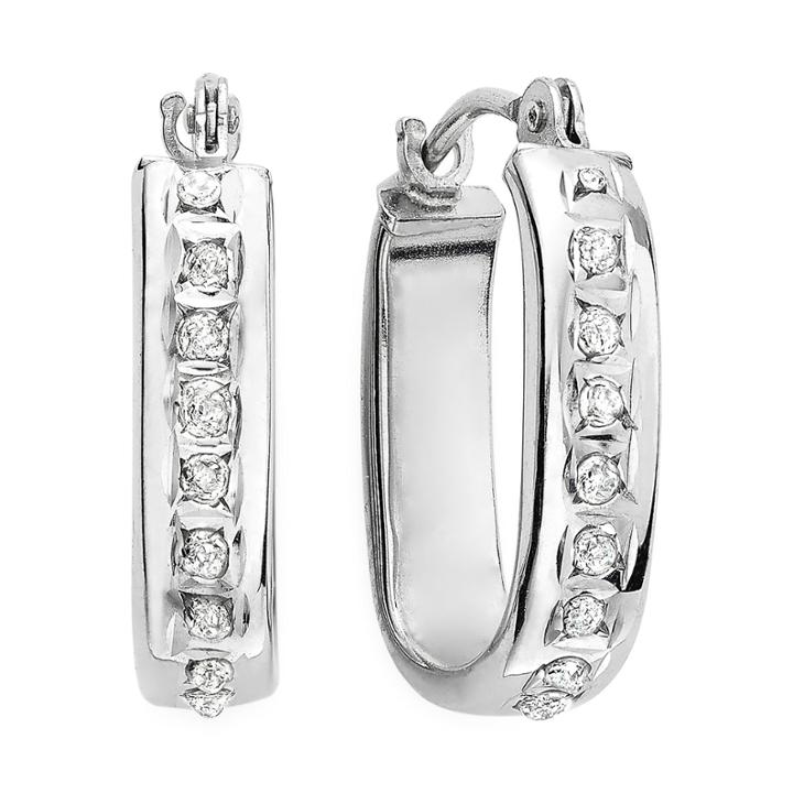 Diamond Fascination&trade; 14k Gold U-hoop Earrings