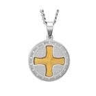 Mens Lord's Prayer Two-tone Stainless Steel Pendant Necklace