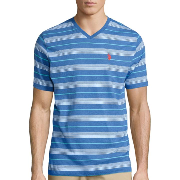 U.s. Polo Assn. Short-sleeve Reverse-stripe V-neck Tee