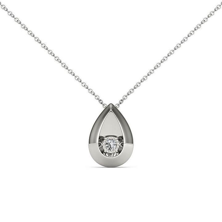 Love In Motion Womens Diamond Accent Genuine White Diamond Pendant
