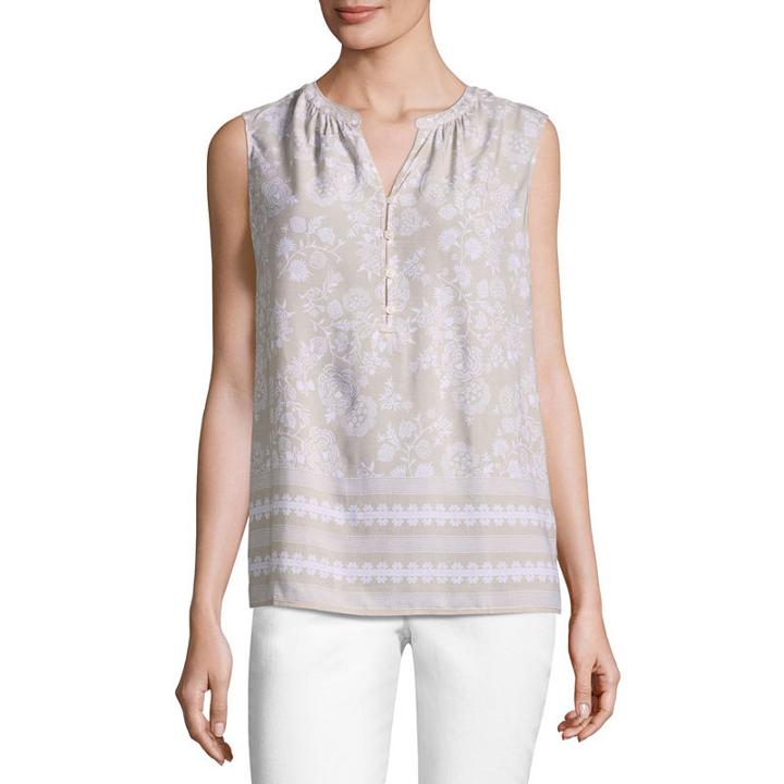 Liz Claiborne Woven Tank Top- Misses & Petite