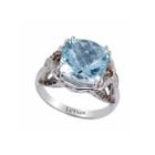 Limited Quantities! Levian Corp Le Vian Womens 1/2 Ct. T.w. Blue Aquamarine 14k Gold Cocktail Ring