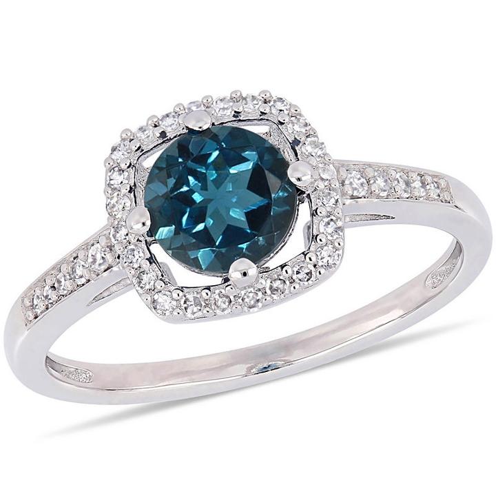 Womens 1/7 Ct. T.w. Blue Topaz 10k Gold Cocktail Ring