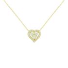 Petite Lux&trade; Cubic Zirconia 10k Yellow Gold Heart Necklace