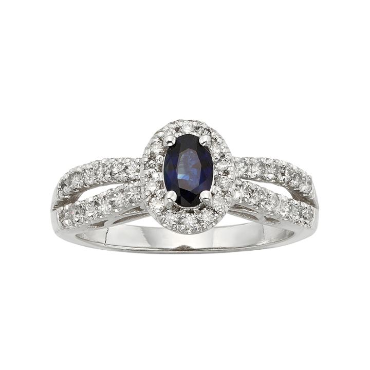 Womens 1/2 Ct. T.w. Blue Sapphire 14k Gold Cocktail Ring