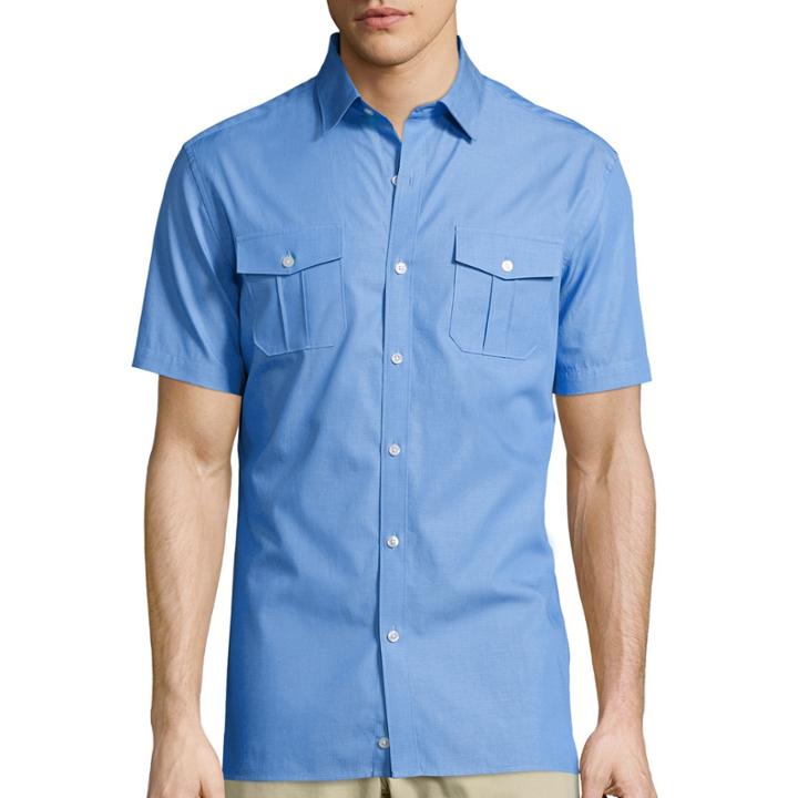 Claiborne Short-sleeve Military Woven Shirt