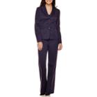 Le Suit Herringbone Stripe Jacket And Pants Suit Set