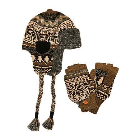 Muk Luks 2-pc. Nordic Trapper Hat And Flip Gloves Set