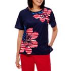 Alfred Dunner Lady Liberty Short Sleeve Floral T-shirt