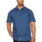 Society Of Threads Short Sleeve Pin Dot Button-front Shirt-big And Tall