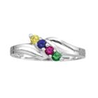 Womens Multi Stone Sterling Silver Cocktail Ring