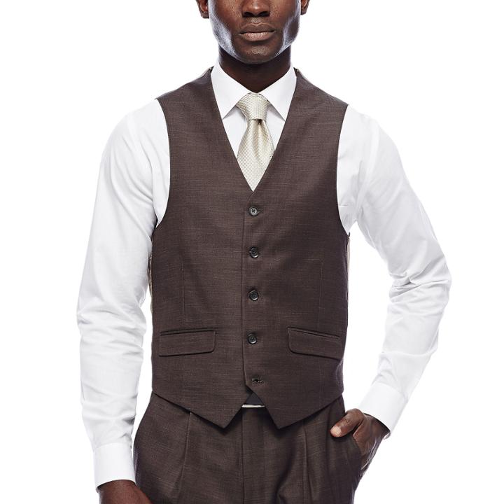 Steve Harvey Brown Shantung Vest