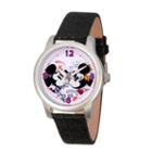 Disney Mickey Mouse Womens Black Strap Watch-wds000346