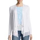 A.n.a Long-sleeve Chiffon-trim Cardigan