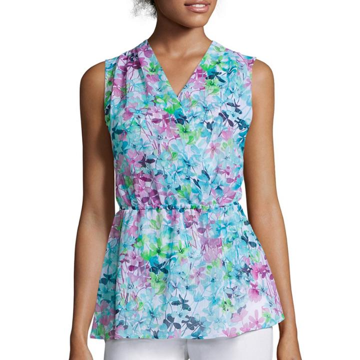 St. John's Bay Sleeveless Peplum Crop Top - Tall